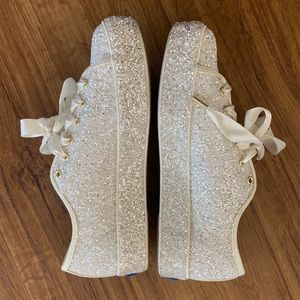 Kate Spade Keds White Sparkly Wedding Shoes